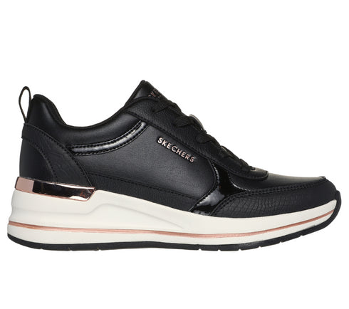 Pantofi sport, dama, SKECHERS BILLION-FINE SHINE 177345-BLK negru, piele ecologica
